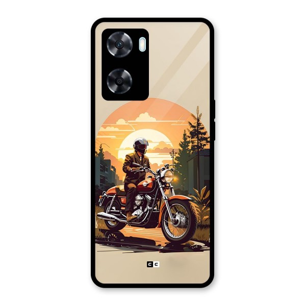 Vintage Bike Art Glass Back Case for Oppo A77