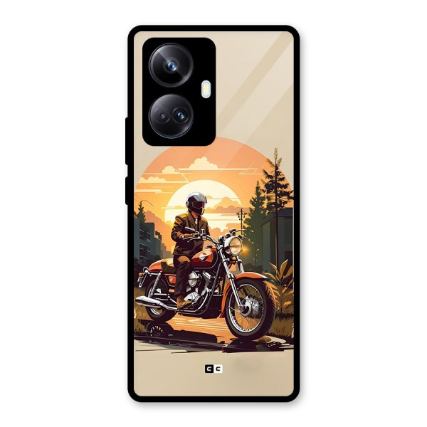 Vintage Bike Art Glass Back Case for Realme 10 Pro Plus