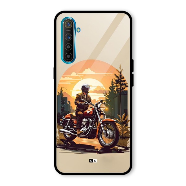 Vintage Bike Art Glass Back Case for Realme X2