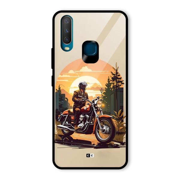 Vintage Bike Art Glass Back Case for Vivo Y12