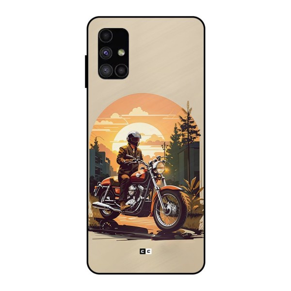 Vintage Bike Art Metal Back Case for Galaxy M51
