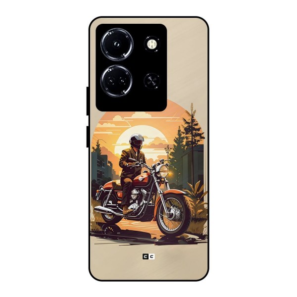 Vintage Bike Art Metal Back Case for Infinix Note 30 5G