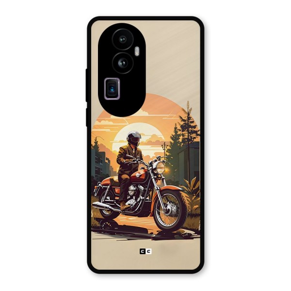 Vintage Bike Art Metal Back Case for Oppo Reno10 Pro Plus