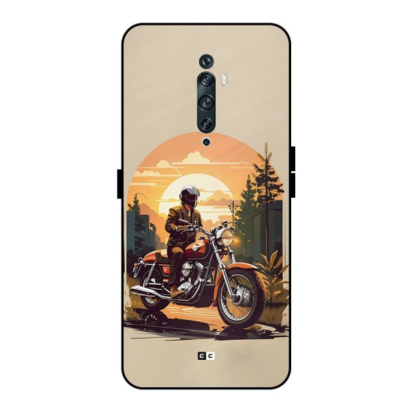Vintage Bike Art Metal Back Case for Oppo Reno2 F