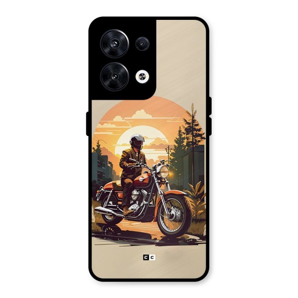 Vintage Bike Art Metal Back Case for Oppo Reno8 5G
