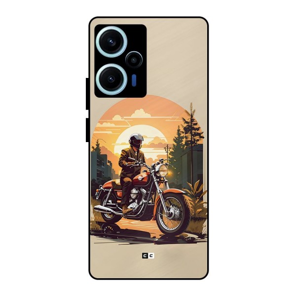 Vintage Bike Art Metal Back Case for Poco F5