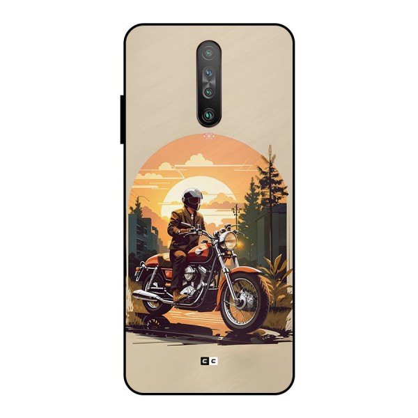 Vintage Bike Art Metal Back Case for Poco X2