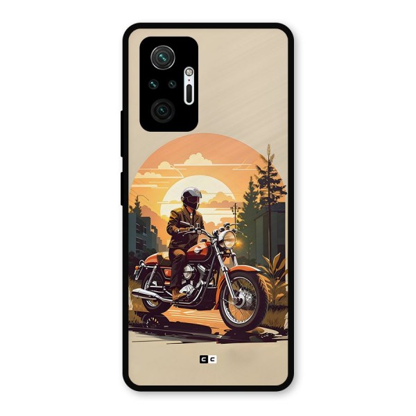 Vintage Bike Art Metal Back Case for Redmi Note 10 Pro