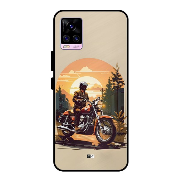 Vintage Bike Art Metal Back Case for Vivo V20 Pro