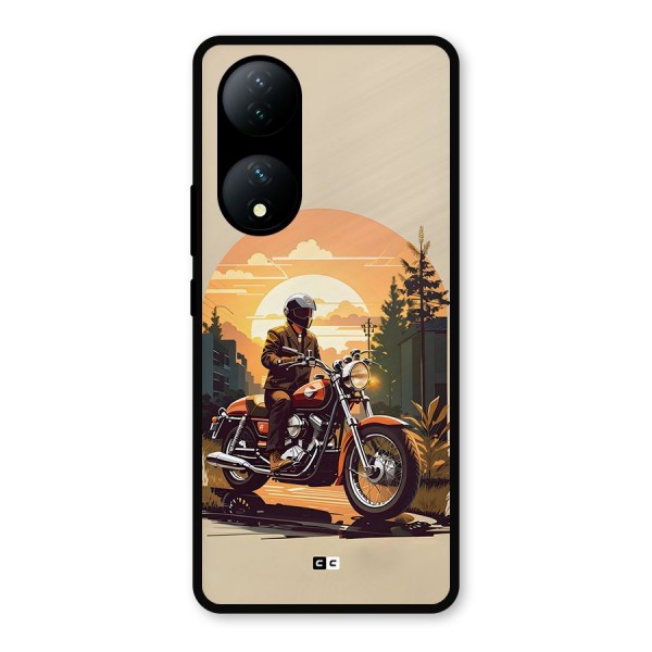 Vintage Bike Art Metal Back Case for Vivo Y100