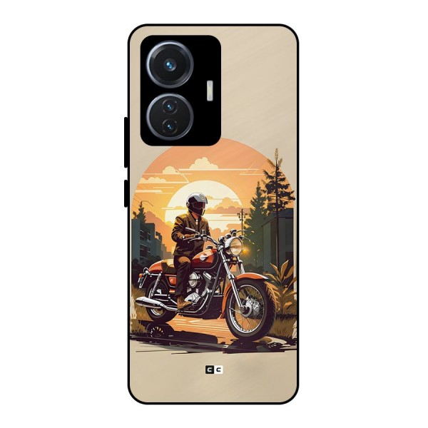 Vintage Bike Art Metal Back Case for iQOO Z6 44W