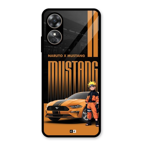 Vintage Car Boy Glass Back Case for Oppo A17
