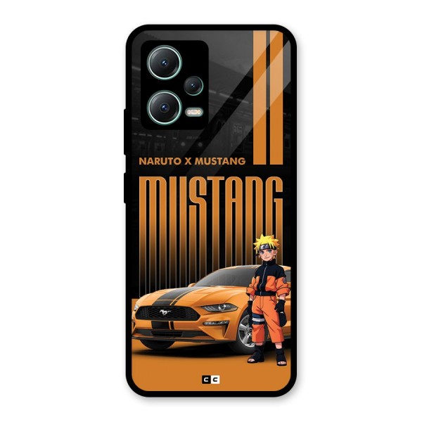 Vintage Car Boy Glass Back Case for Poco X5