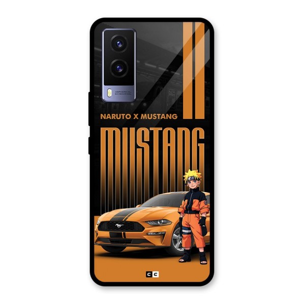 Vintage Car Boy Glass Back Case for Vivo V21e 5G