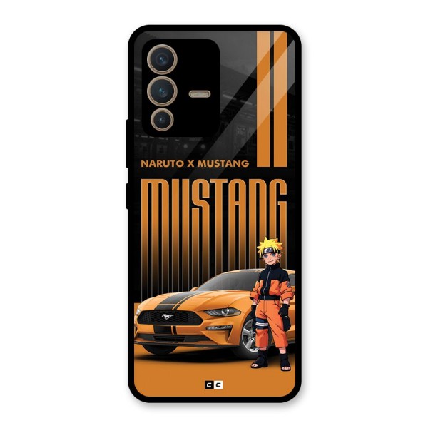 Vintage Car Boy Glass Back Case for Vivo V23 5G