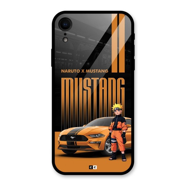 Vintage Car Boy Glass Back Case for iPhone XR