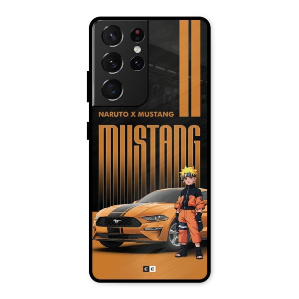 Vintage Car Boy Metal Back Case for Galaxy S21 Ultra 5G