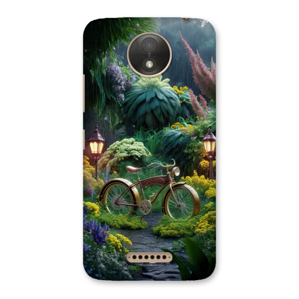 Vintage Cycle In Garden Back Case for Moto C Plus