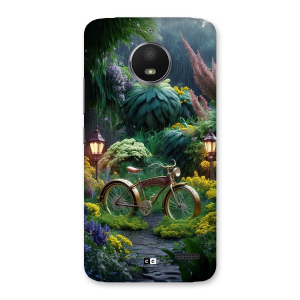 Vintage Cycle In Garden Back Case for Moto E4