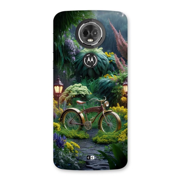 Vintage Cycle In Garden Back Case for Moto E5 Plus