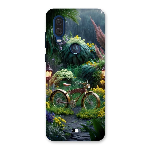 Vintage Cycle In Garden Back Case for Motorola One Vision