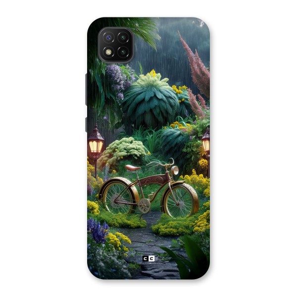 Vintage Cycle In Garden Back Case for Poco C3