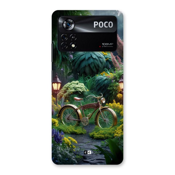 Vintage Cycle In Garden Back Case for Poco X4 Pro 5G