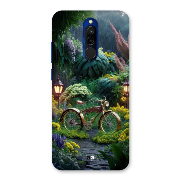 Vintage Cycle In Garden Back Case for Redmi 8