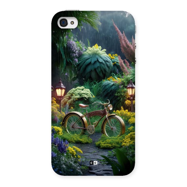 Vintage Cycle In Garden Back Case for iPhone 4 4s