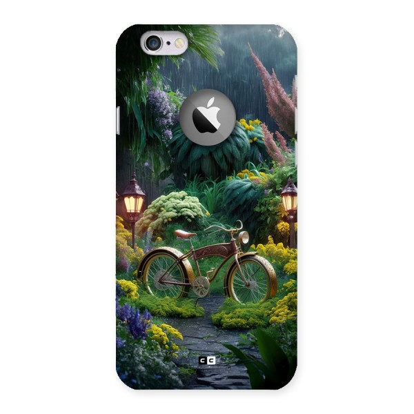 Vintage Cycle In Garden Back Case for iPhone 6 Logo Cut
