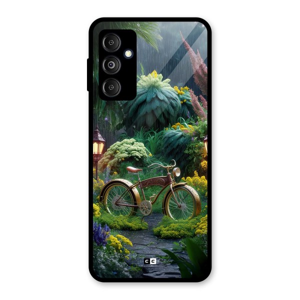 Vintage Cycle In Garden Glass Back Case for Galaxy M14 5G