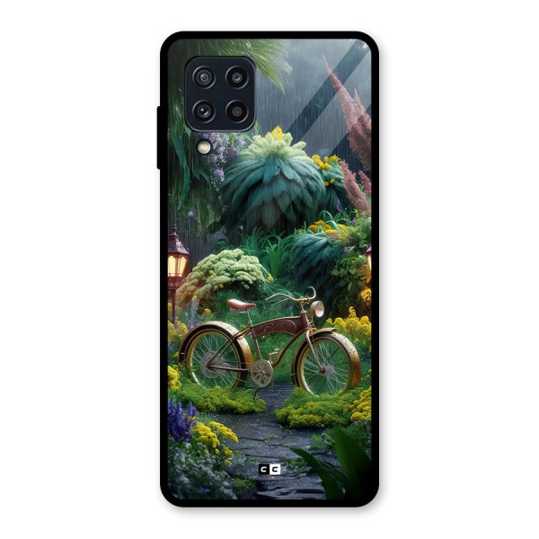 Vintage Cycle In Garden Glass Back Case for Galaxy M32