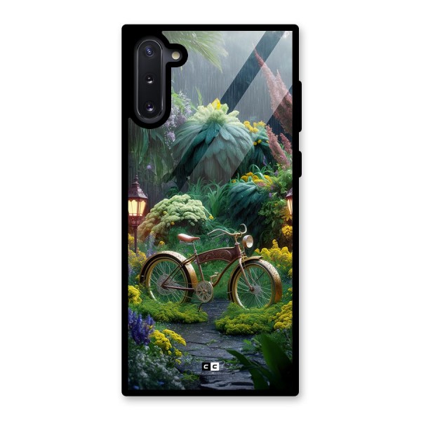 Vintage Cycle In Garden Glass Back Case for Galaxy Note 10
