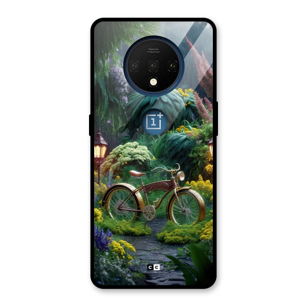 Vintage Cycle In Garden Glass Back Case for OnePlus 7T