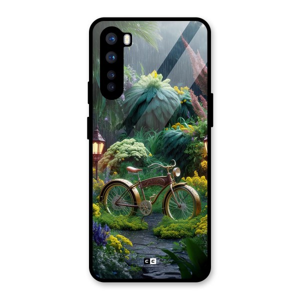 Vintage Cycle In Garden Glass Back Case for OnePlus Nord