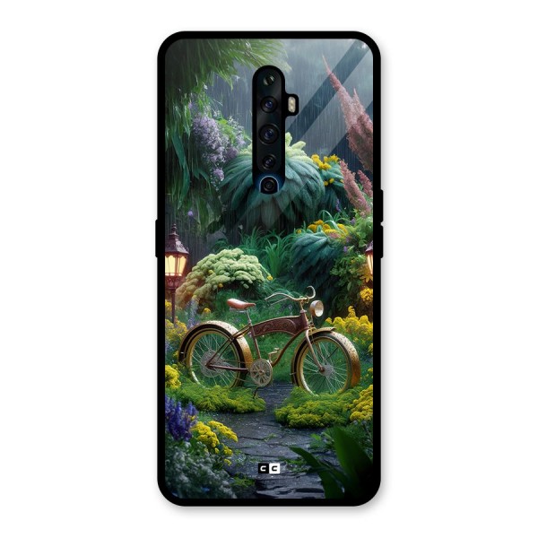 Vintage Cycle In Garden Glass Back Case for Oppo Reno2 F