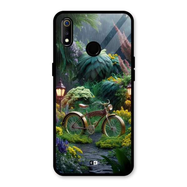 Vintage Cycle In Garden Glass Back Case for Realme 3