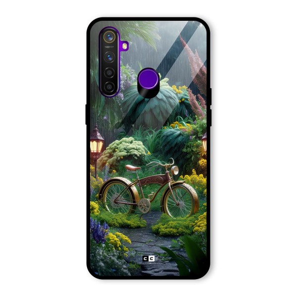 Vintage Cycle In Garden Glass Back Case for Realme 5 Pro