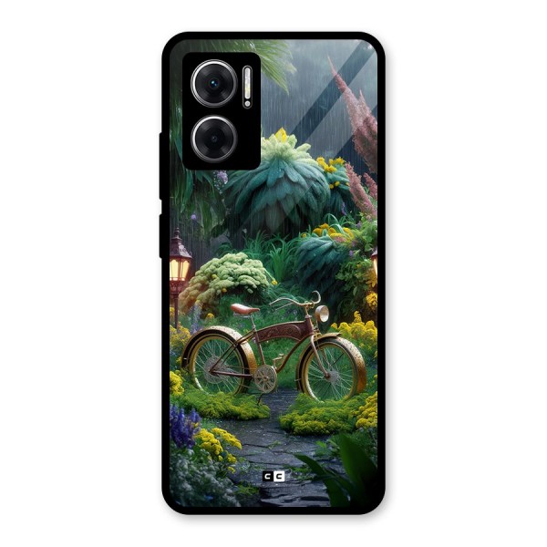 Vintage Cycle In Garden Glass Back Case for Redmi 11 Prime 5G