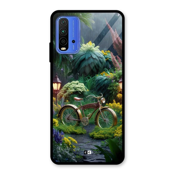 Vintage Cycle In Garden Glass Back Case for Redmi 9 Power