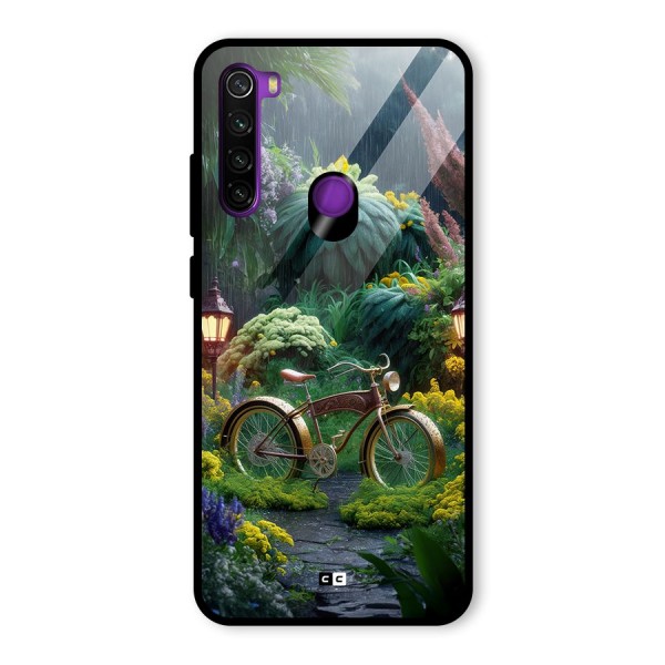 Vintage Cycle In Garden Glass Back Case for Redmi Note 8