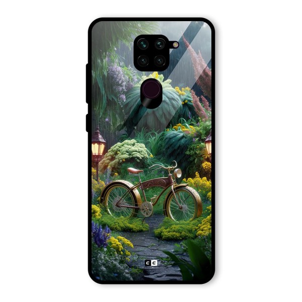 Vintage Cycle In Garden Glass Back Case for Redmi Note 9