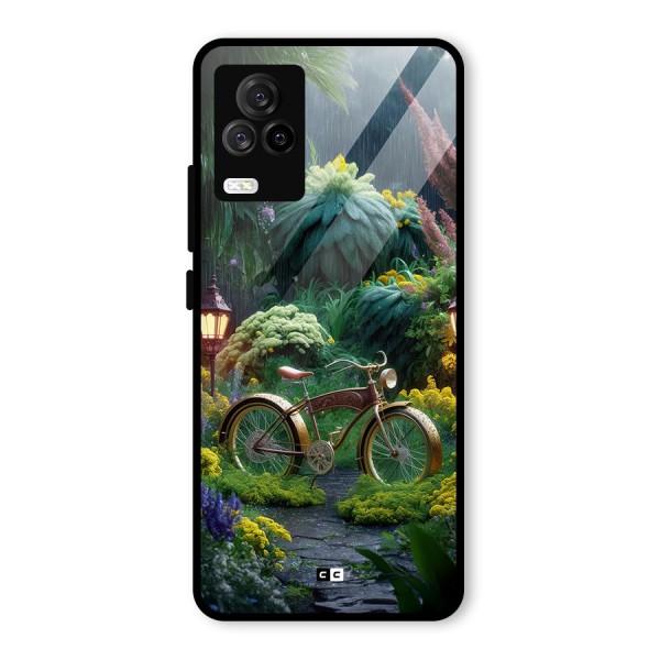 Vintage Cycle In Garden Glass Back Case for Vivo iQOO 7 Legend 5G