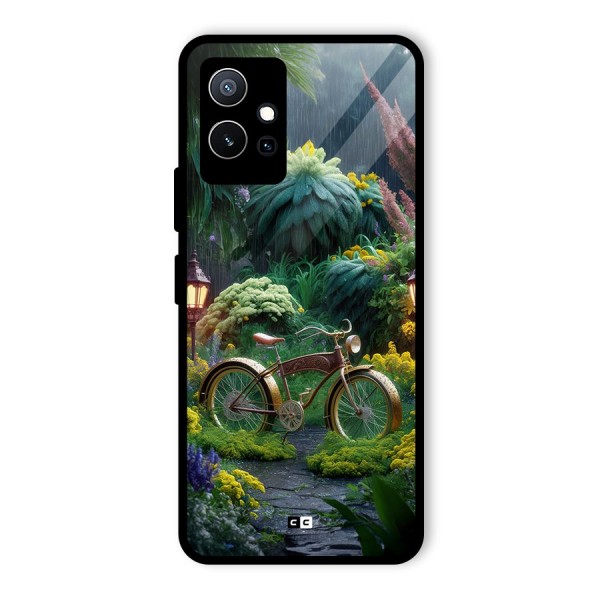Vintage Cycle In Garden Glass Back Case for Vivo iQOO Z6
