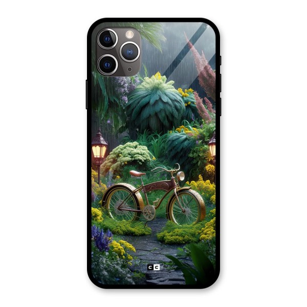 Vintage Cycle In Garden Glass Back Case for iPhone 11 Pro Max