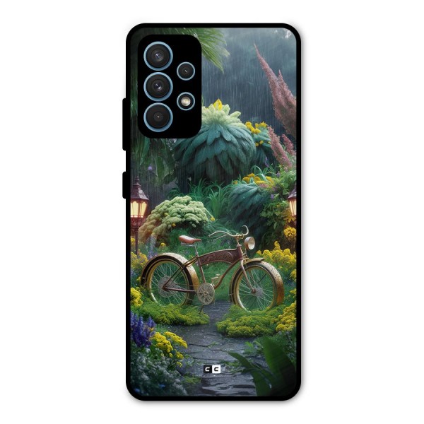 Vintage Cycle In Garden Metal Back Case for Galaxy A32