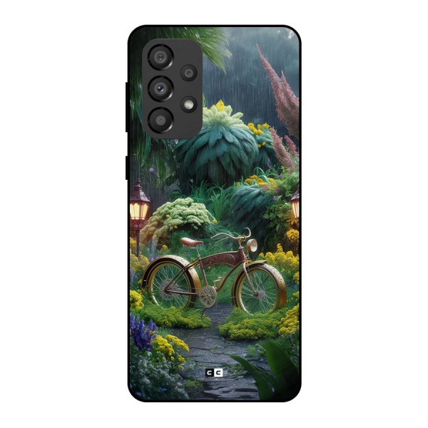 Vintage Cycle In Garden Metal Back Case for Galaxy A33 5G