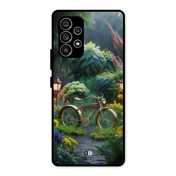 Vintage Cycle In Garden Metal Back Case for Galaxy A53 5G