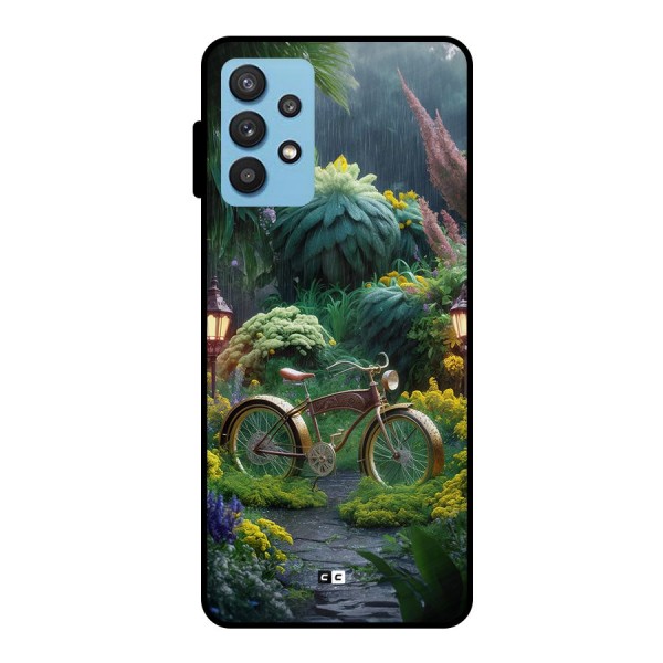 Vintage Cycle In Garden Metal Back Case for Galaxy M32 5G