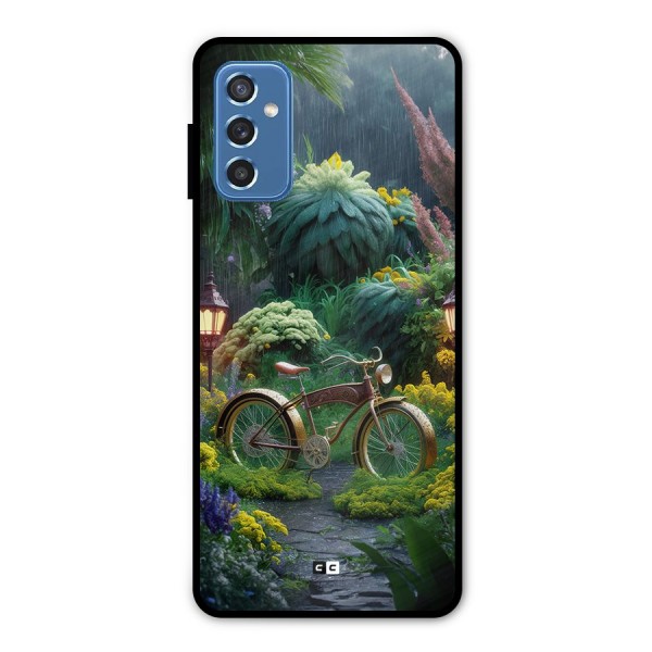 Vintage Cycle In Garden Metal Back Case for Galaxy M52 5G